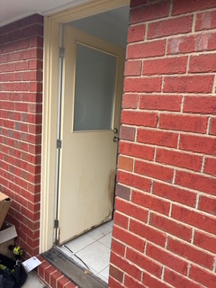 Door without security screen before installation